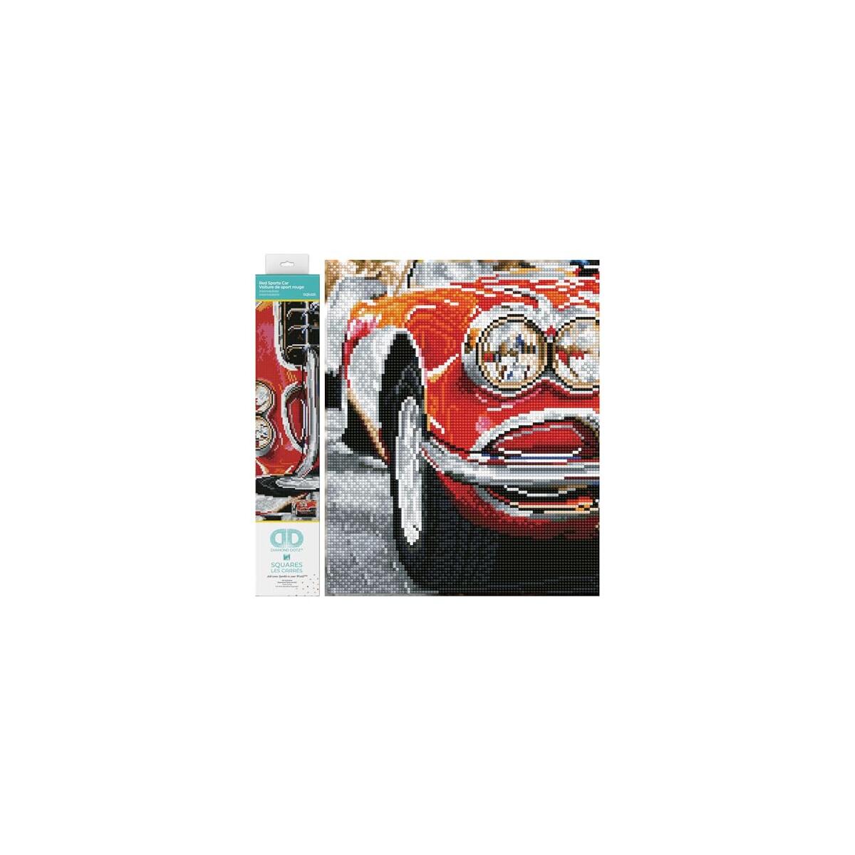 DIAMOND DOTZ Red Sports Car Diamond Painting Kits for Adults - Diamond Art Kits a Relaxing Creative Craft Kit with Dotz Gems 16.9"x12.2"