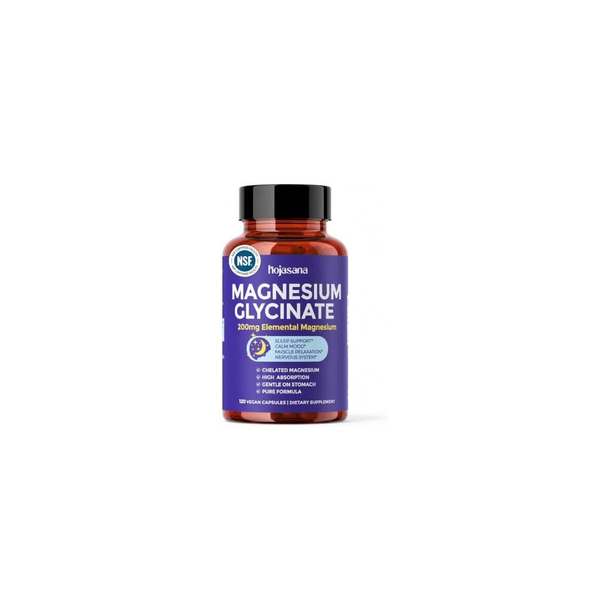 Gentle Magnesium Glycinate 200mg Chelated High Absorption 120 Capsules | Gentle On Stomach, For Restful Sleep, Muscle Relaxation, Nervous System Health. Vegan, Non-GMO, Gluten-Free, 60 Servings