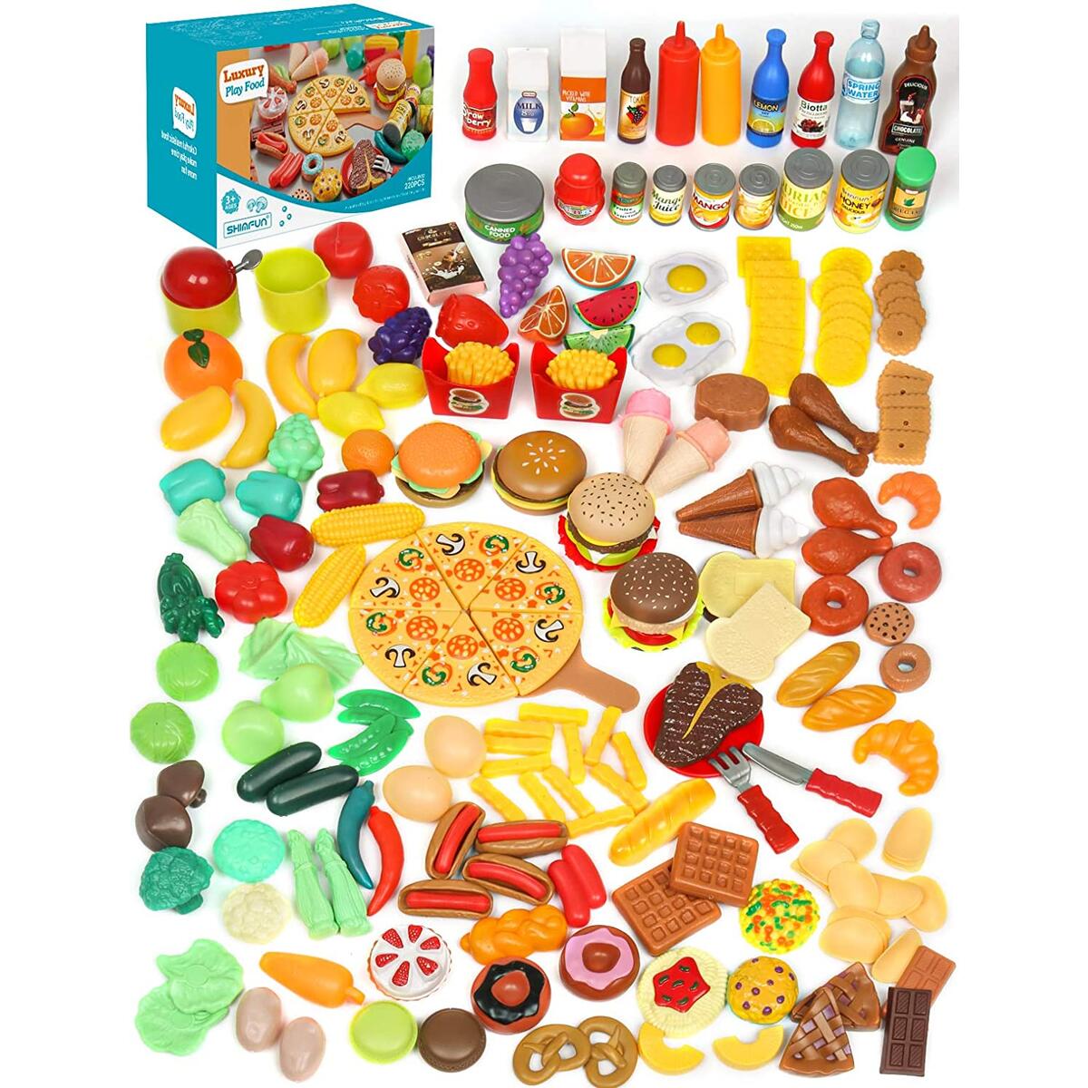 Shimirth Pretend Play Kitchen Accessories Playset, 38Pcs Kids Play