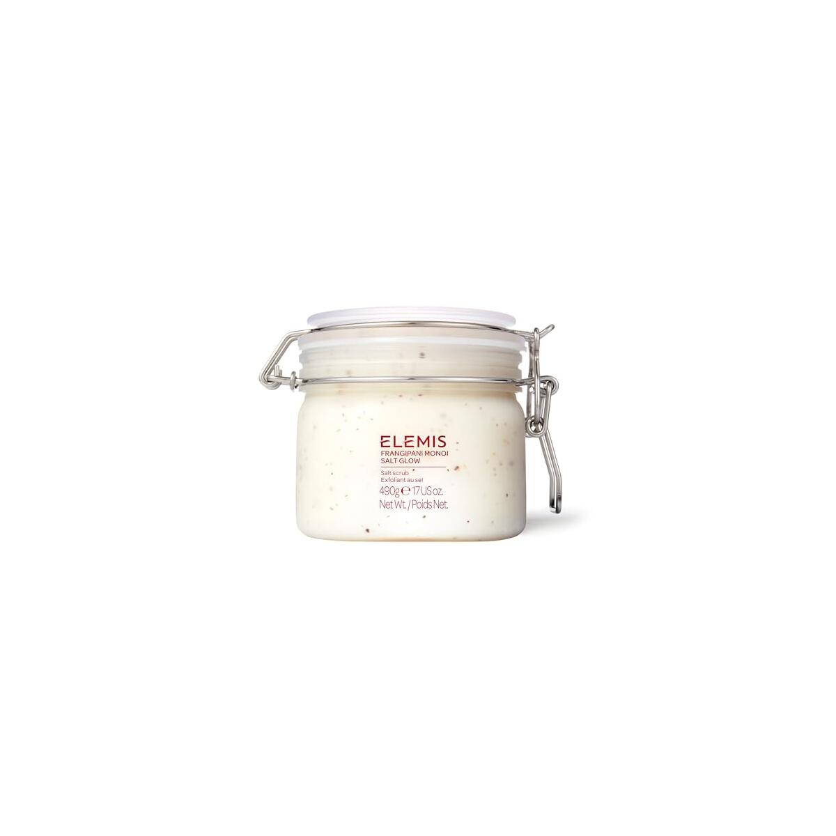 ELEMIS Frangipani Monoi Salt Glow 490g, Tropical Body Scrub To Exfoliate & Hydrate for Radiant Skin