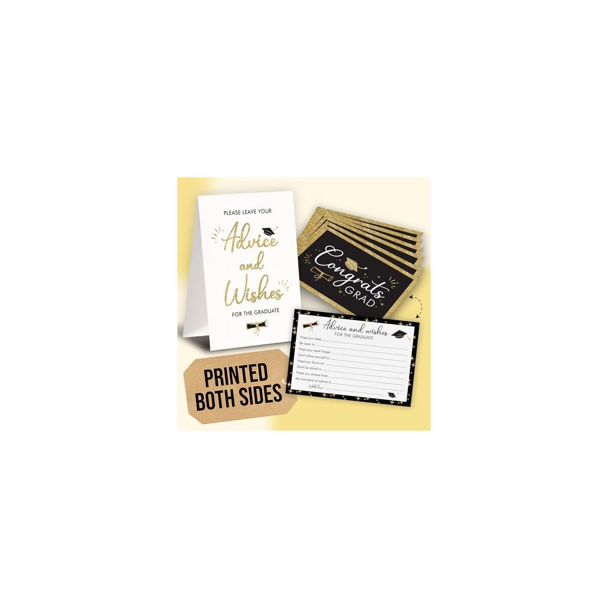 STOFINITY Graduation Advice Cards 2026-50 Pcs Well Wishes And Advice For The Graduate, Grad Party Decorations 2026 Ideas, High School Graduation Party Favors Supplies, College Grad Games Activities