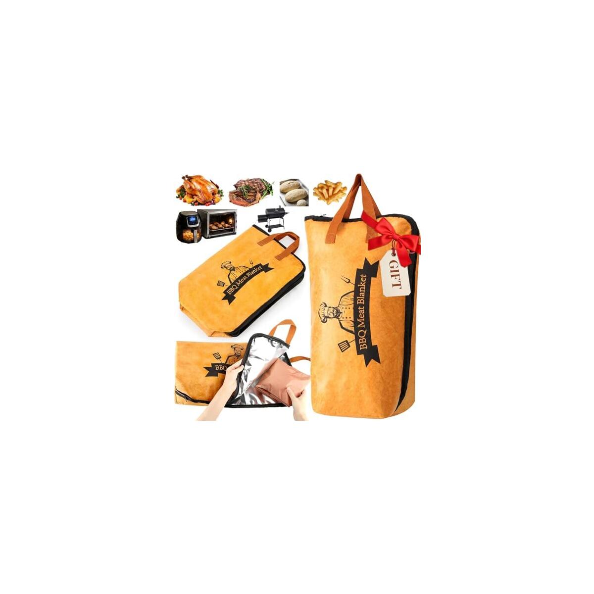 BBQ Blanket for Resting Meat-Air Fryer/Dough/Kitchen/Smoker Accessories Party Picnic Camping-Insulated Bag for Brisket/Pork Shoulder/Turkey-Anniversary Birthday Gift for Men (21in)