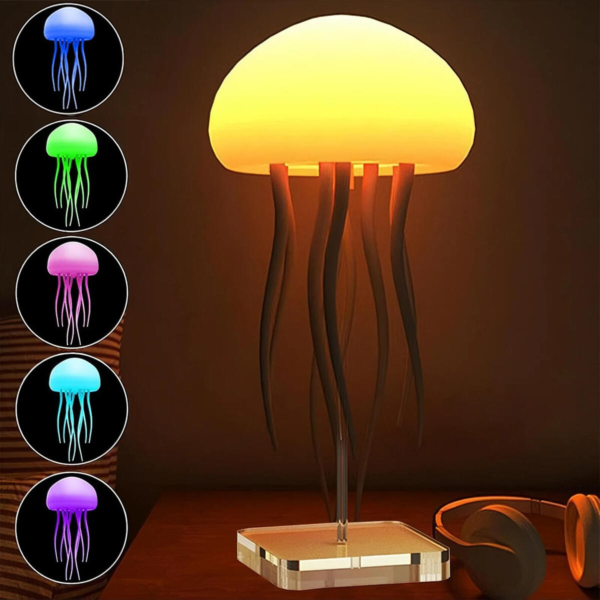 Creative Jellyfish Night Light - Color Changing LED Atmosphere Lamp for Bedroom Decor Kids Adults USB Powered
