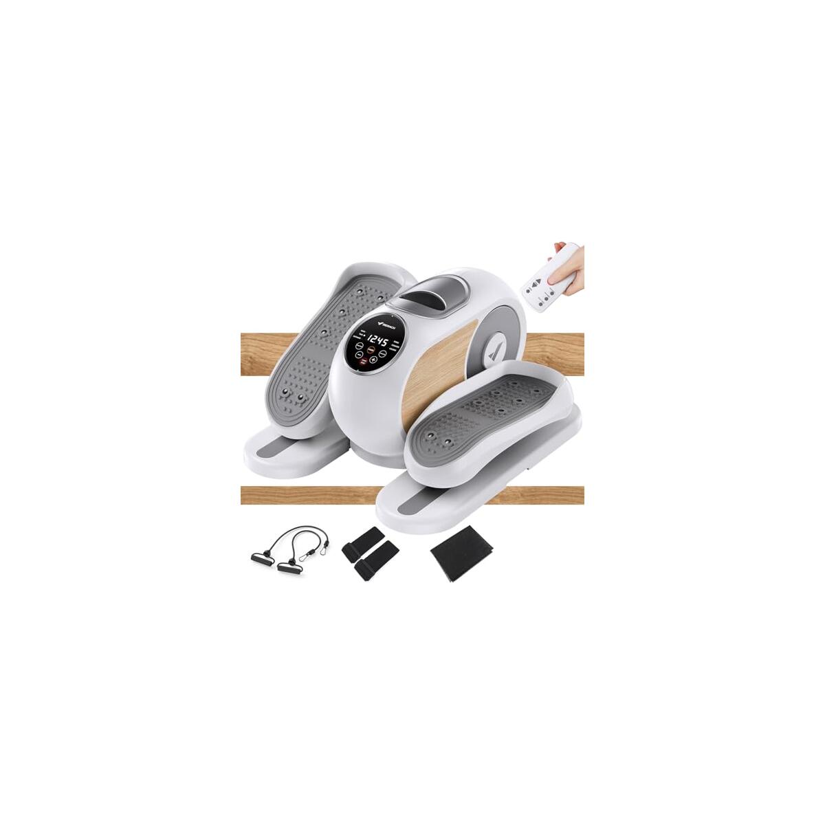 MERACH Under Desk Elliptical Exercise Machine, Leg Exerciser While Sitting for Seniors with 12 Adjustable Speeds & Remoter, Quiet Portable Seated Pedal Exerciser Fully Assembled