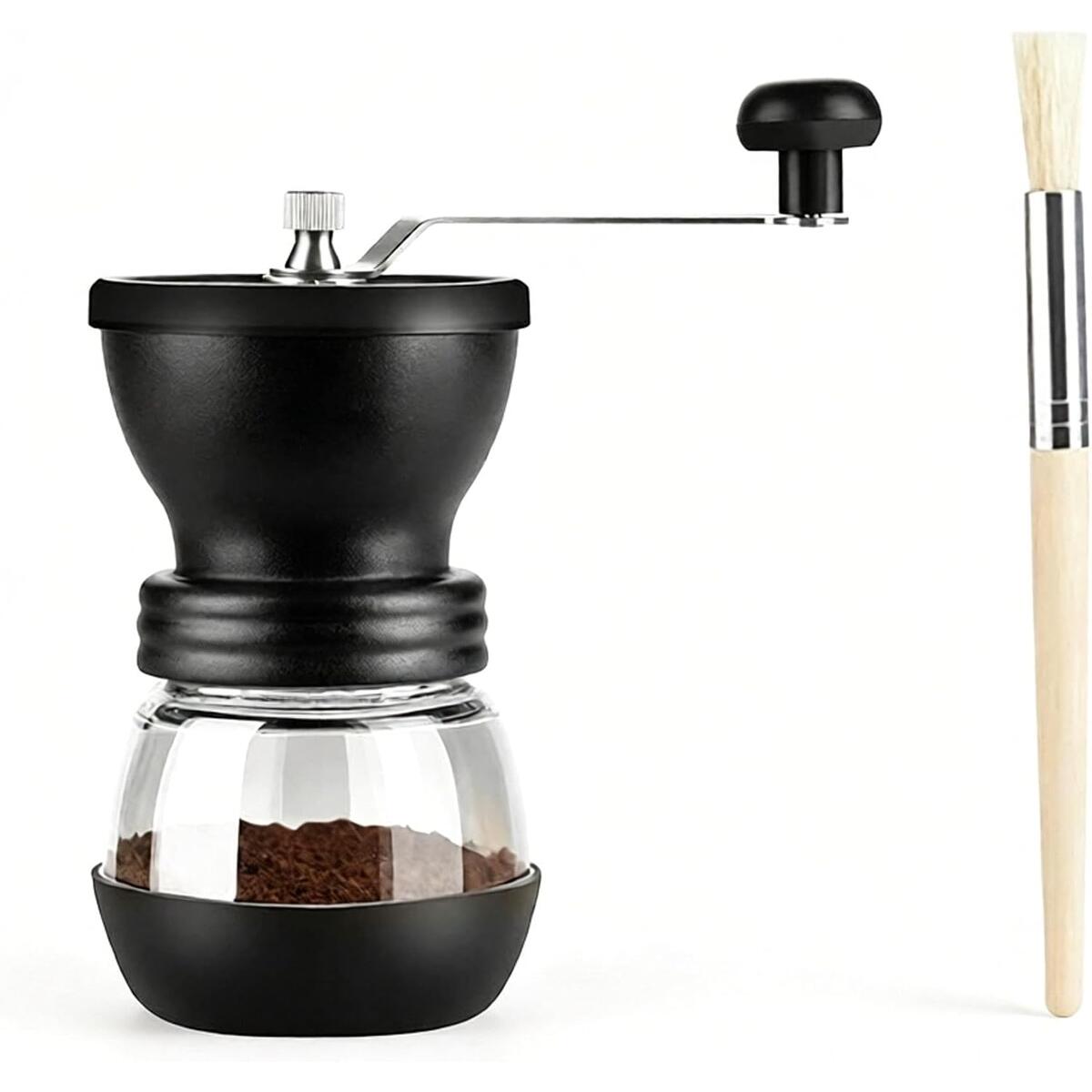 Ceramic Burr Manual Coffee Grinder with Double-Bearing