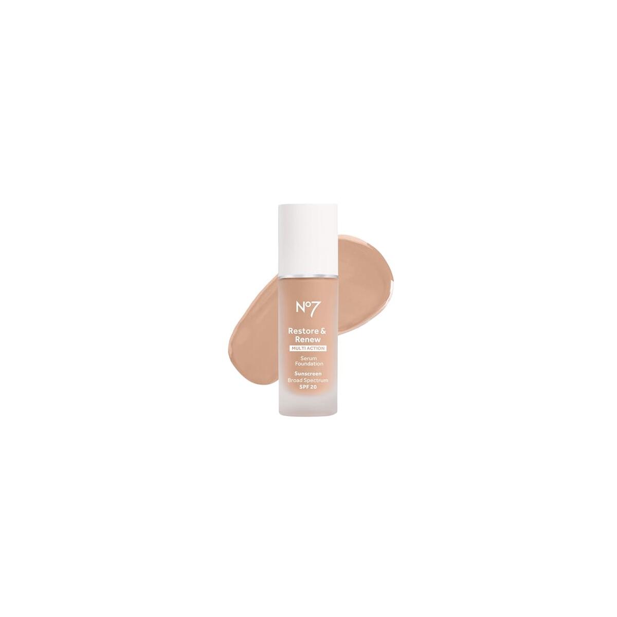 No7 Restore & Renew Multi Action Serum Foundation - Calico - Liquid Foundation Makeup with Vitamin C, Vitamin E & Collagen for Face - Beauty Skin Serum Formula with Medium Coverage (30ml)