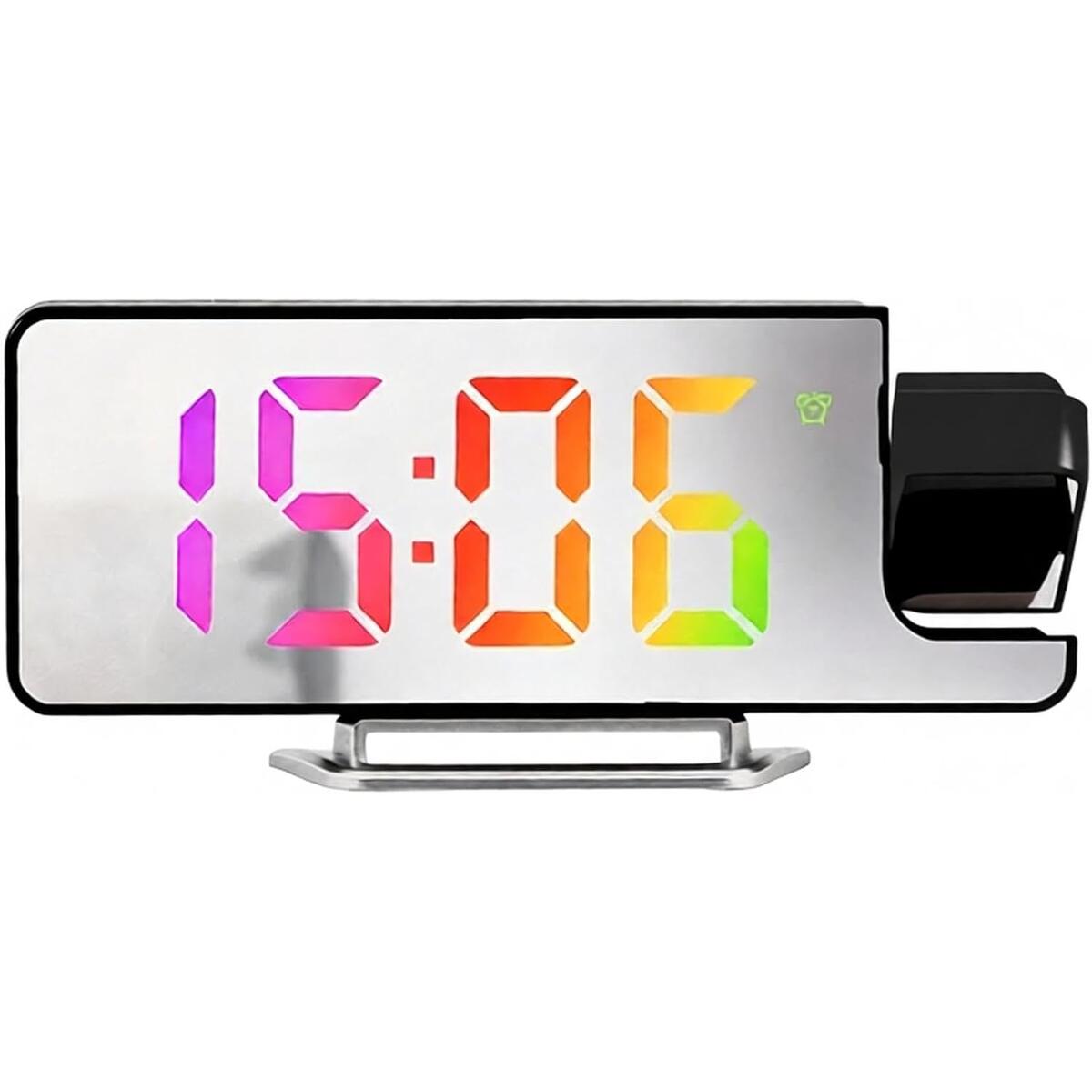LED Mirror Projection Alarm Clock with Temperature Display