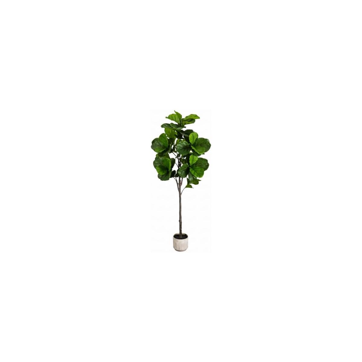 Artificial Fiddle Fig Tree 6FT Home Indoor | Faux Large Tall Trees with Planter, Long Fake Ficus Lyrata Tree Floor Plants for Decor Office Living Room Housewarming Gift