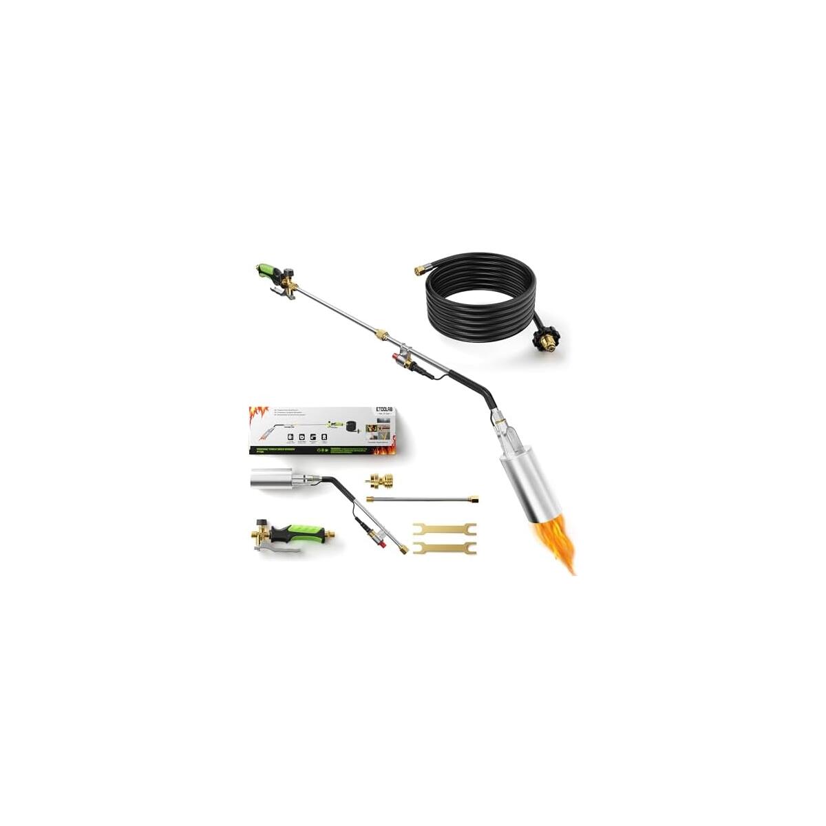 Propane Torch Weed Burner, 1,800,000 BTU,14FT Safety Hose, 2-in-1 Two Modes