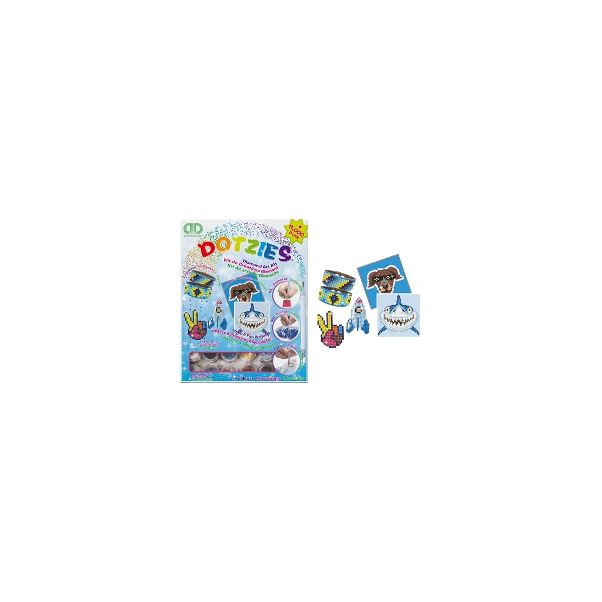 DIAMOND DOTZ Boy Dotzies Variety Kit Diamond Painting Kits for Kids - Diamond Art Kits a Relaxing Creative Craft Kit with Dotz Gems