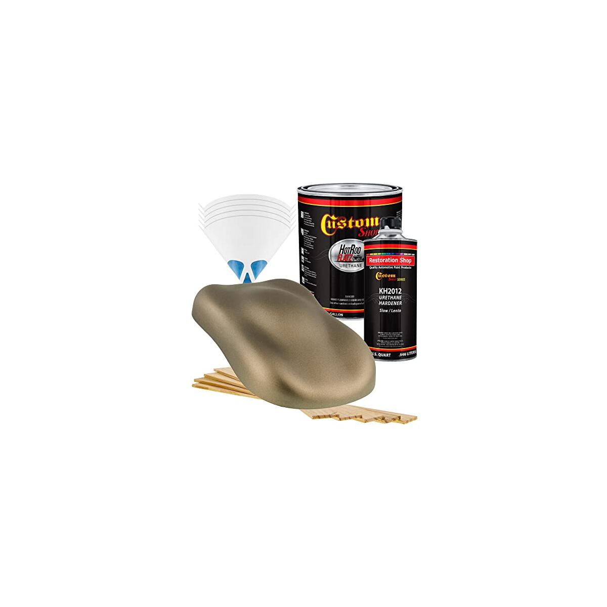 Custom Shop - Arizona Bronze Metallic - Hot Rod Flatz Flat Matte Satin Urethane Auto Paint - Complete Gallon Paint Kit - Professional Low Sheen Automotive, Car Truck Coating, 4:1 Mix Ratio