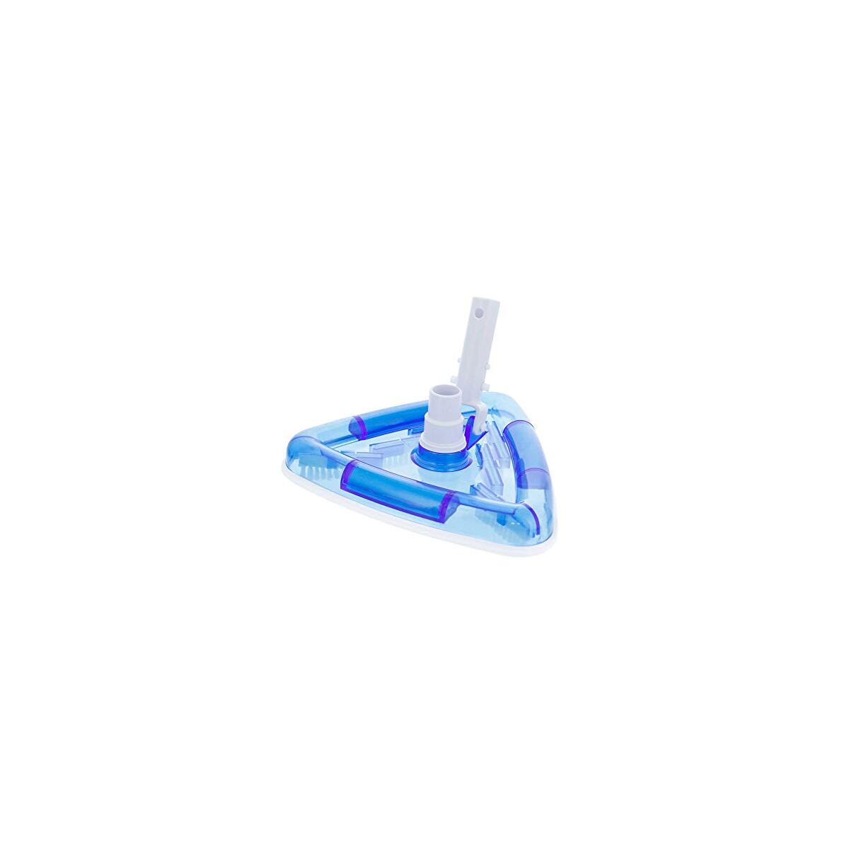 U.S. Pool Supply Weighted Transparent Triangular Pool Vacuum Head with Swivel Hose Connection and EZ Clip Handle - Connect 1-1/4" or 1-1/2" Hose - Removes Debris, Clean Corners - Safe for Vinyl Pools