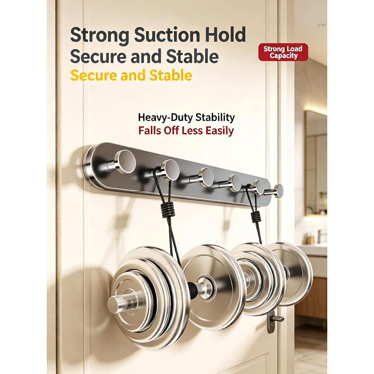 6 Hook Suction Cup Hook Rack For Bathroom Promo Codes - RebateKey