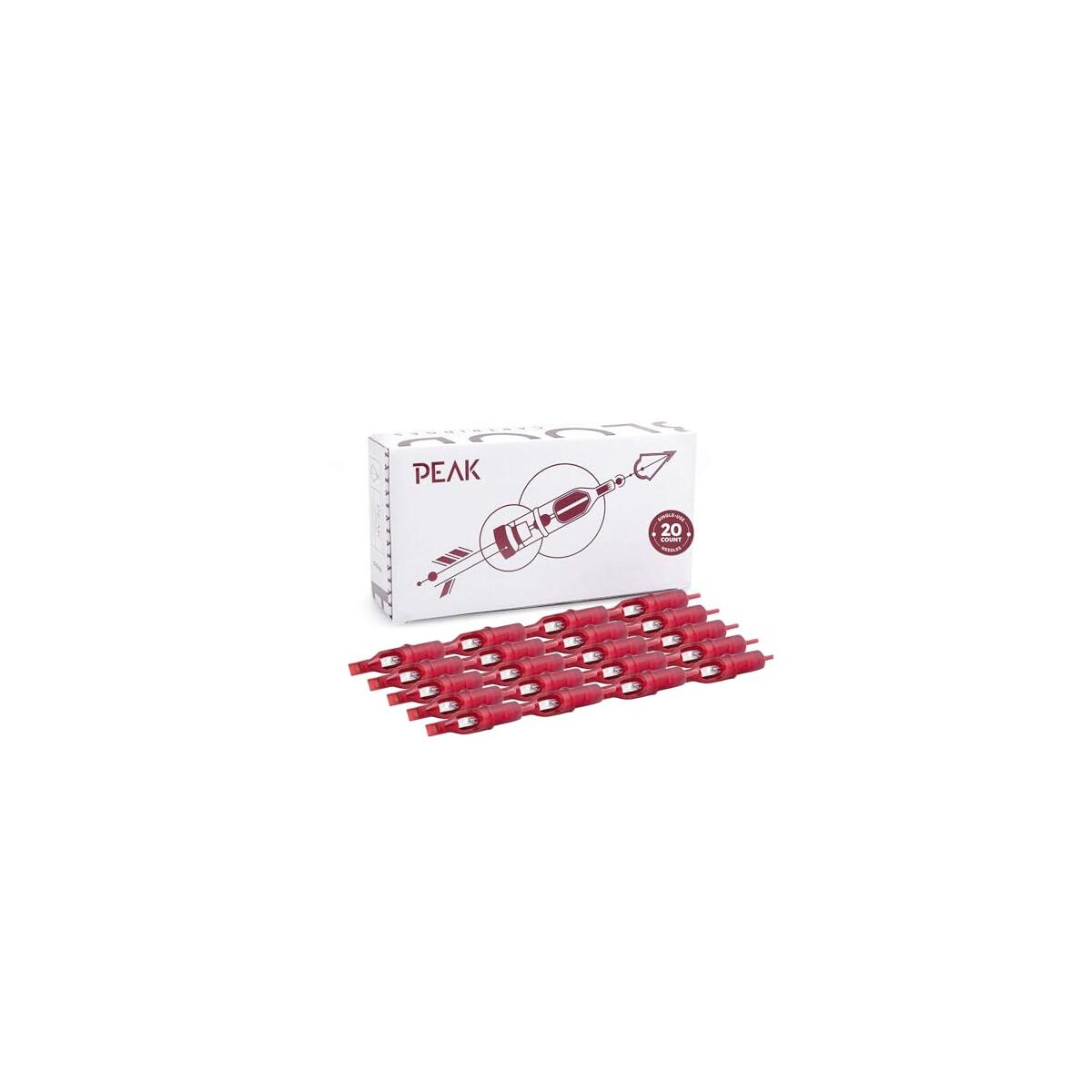 Peak - Blood Cartridge Tattoo Needles - 1014RLXT - Single-Use Cartridges for Safe Professional Tattooing, Disposable & Sterile Tattoo Supplies (Box of 20)