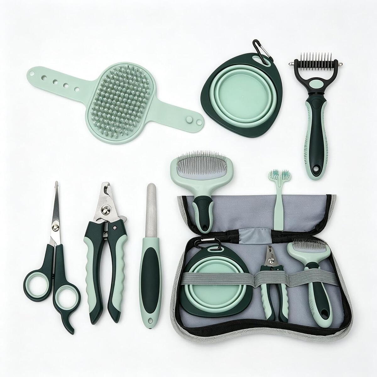 Pet Grooming Kit 8-in-1 with Storage Carry Bag