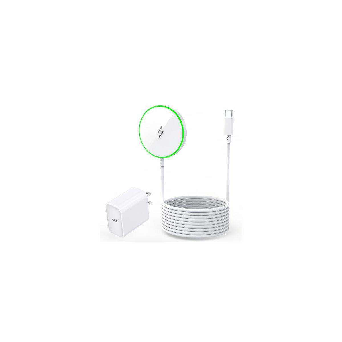 Magnetic Wireless Charger for iPhone 17 with LED Light,10FT Long Mag-Safe Charger Magnetic Charging Pad with USB C PD Adapter Fast Charging for iPhone 17/17 Air/17 Pro Max/Pro/16/15/14/13/12,AirPods