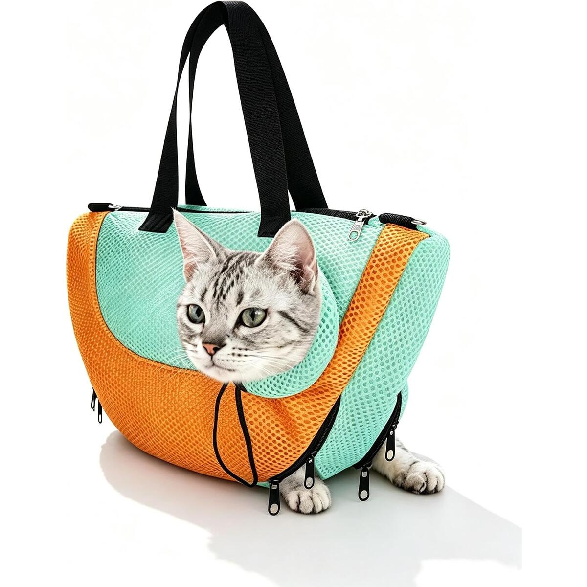 2-in-1 Cat Grooming Restraint Bag with Shoulder Strap