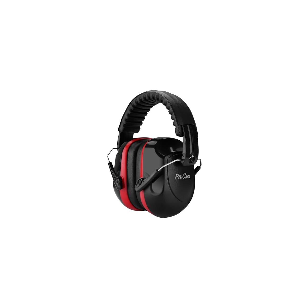 ProCase Noise Reduction Ear Muffs, Sound Proof Ear Protection, NRR 28dB Noise Cancelling Headphones for Adults Kids Autism, Hearing Protection for Shooting Gun Range Mowing -Red