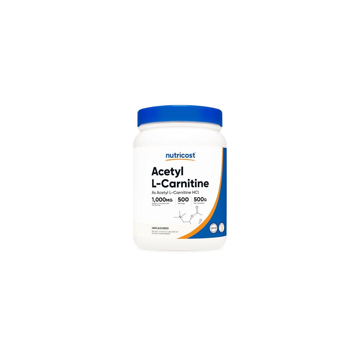 Nutricost Acetyl L-Carnitine (ALCAR) 500 Grams - 1000mg Per Serving - Pure Acetyl L-Carnitine Powder