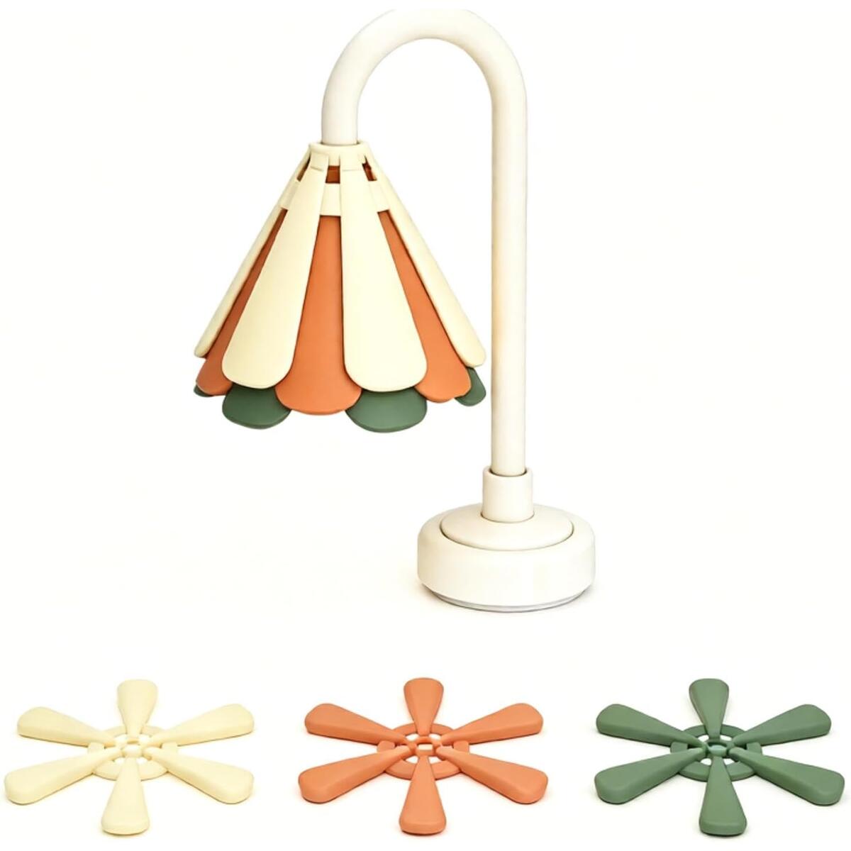Expandable Silicone Trivet Mat Set of 3 with Storage Rack