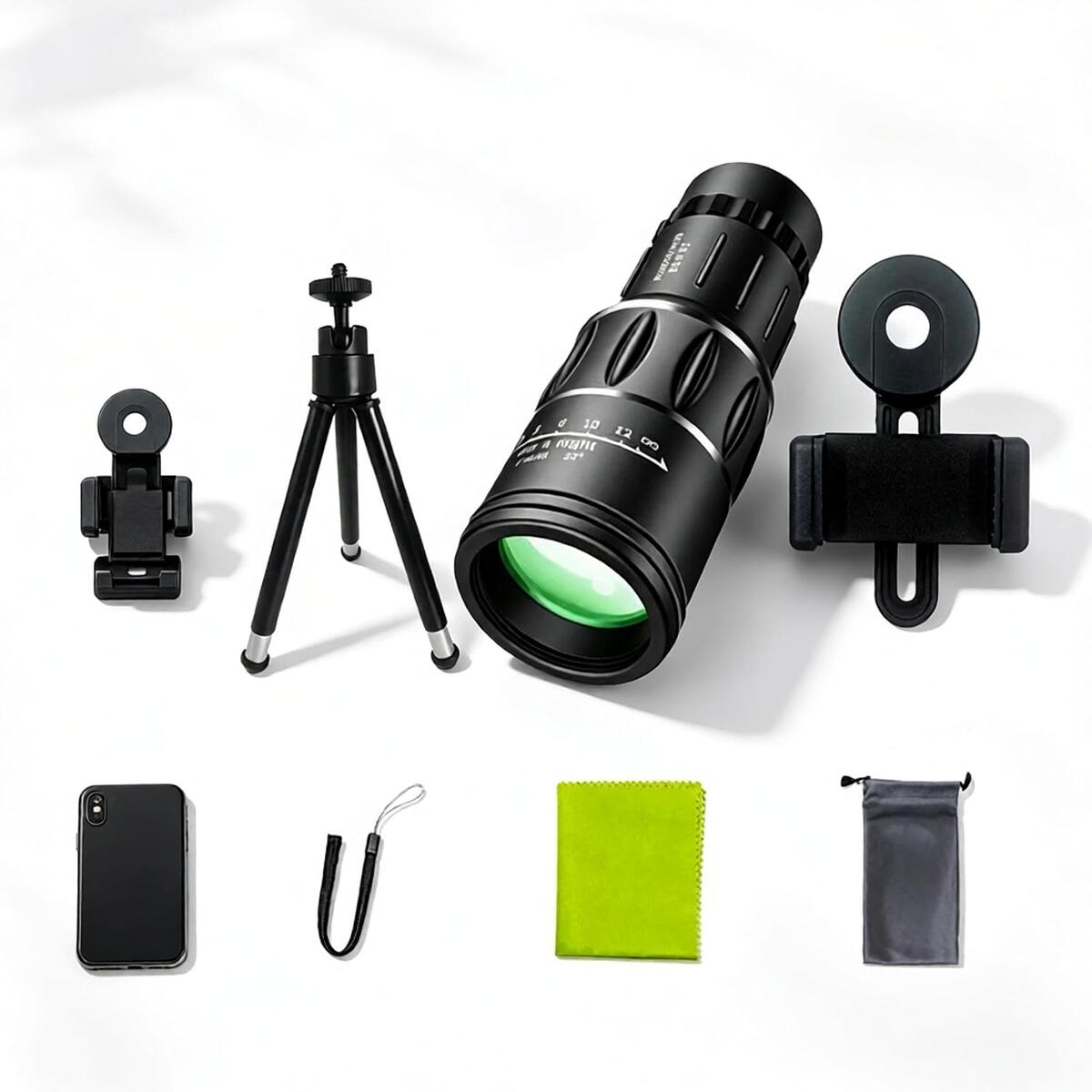 16x52 Monocular Telescope with Smartphone Holder & Tripod