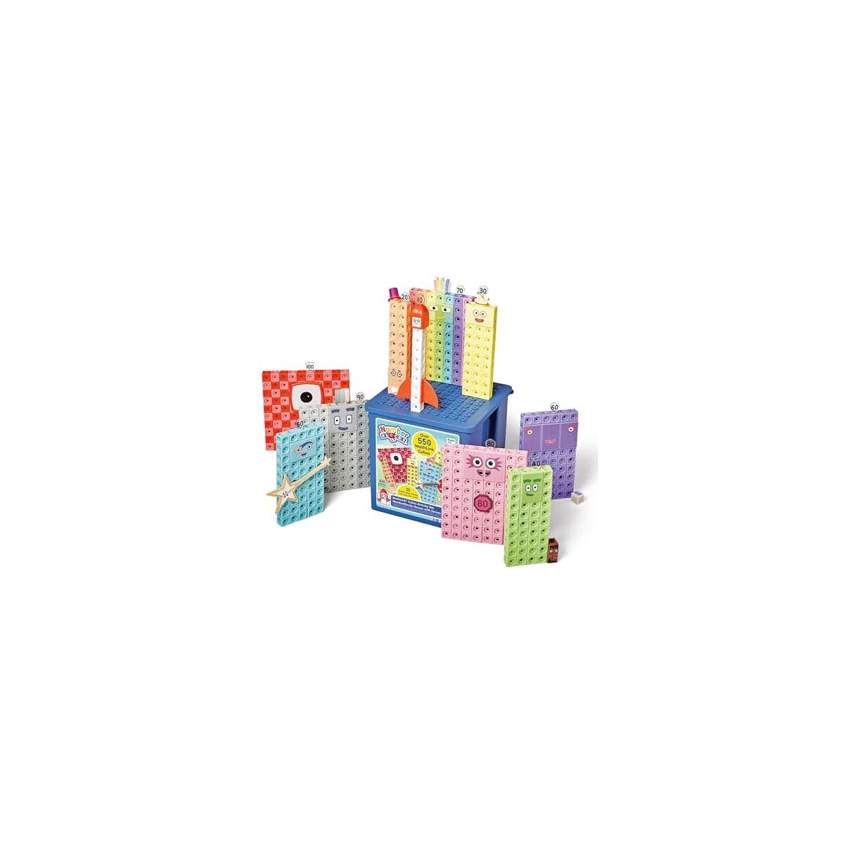 hand2mind Numberblocks Heroes with Zeroes MathLink Cubes Activity Set, Preschool Learning Activities, Math Manipulatives Kindergarten, Counting Blocks, Number Linking Cubes, Kids Educational Toys