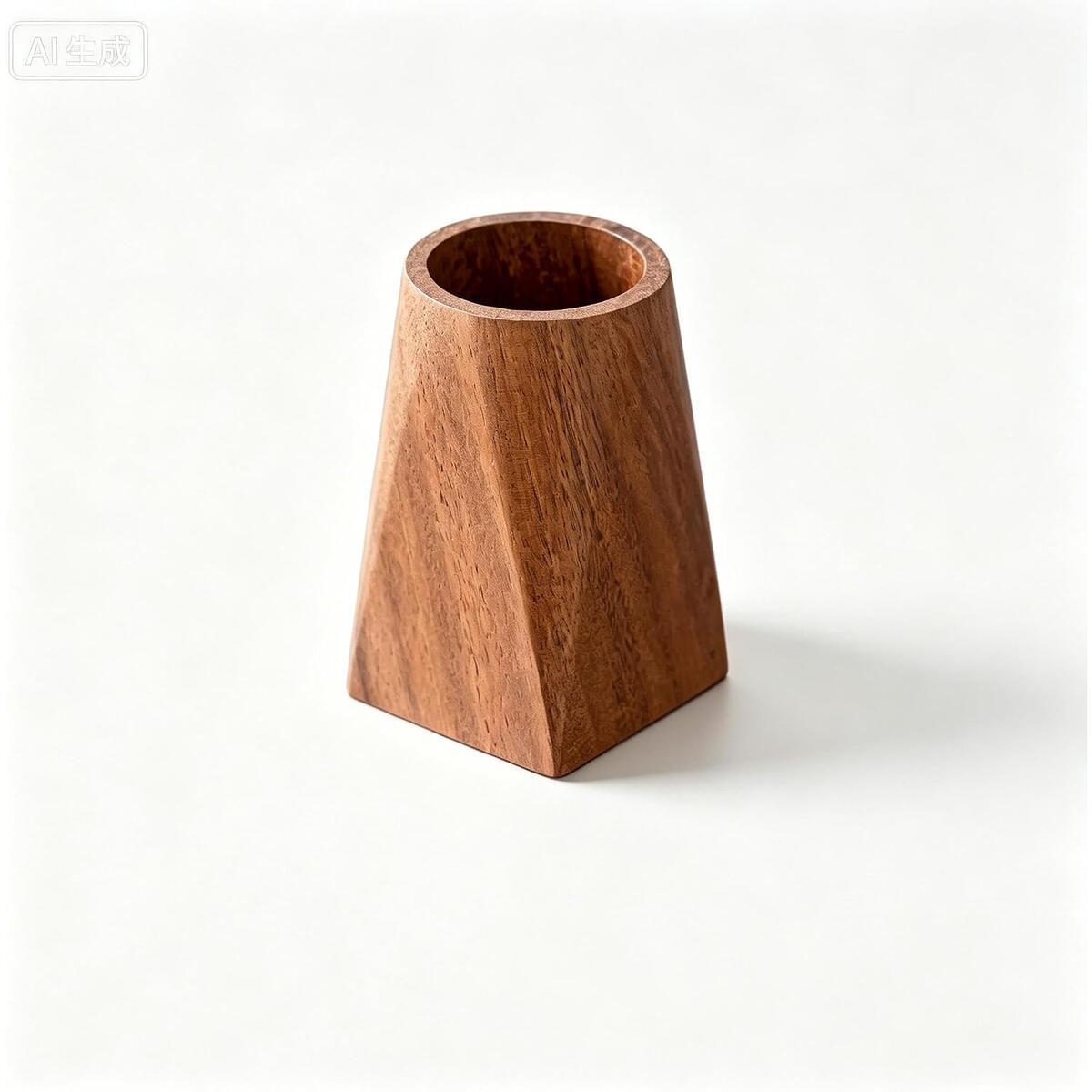 Solid Walnut Wood Pen Holder, Geometric Tapered Design
