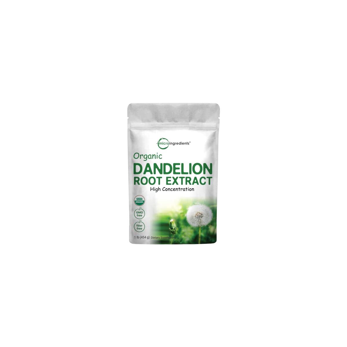 Organic Dandelion Root Tea Powder, 1lb (16oz) | Up to 450 Servings | Pure Dark Roasted Dandelion Root Supplement for Tea | Herbal Extract for Digestion & Immune Support | Caffeine Free, Non-GMO