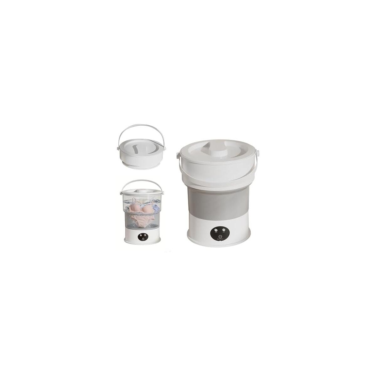 Compact Portable Laundry Device with Foldable Design &ndash; Small Mini Washer for Baby Outfits, Intimate Apparel, and Socks, Perfect for Apartments, Dorms, and Trips.