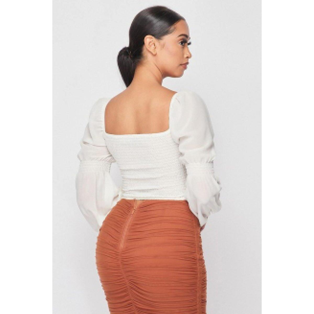 Ruched Bell Sleeved Top Promo Code - RebateKey