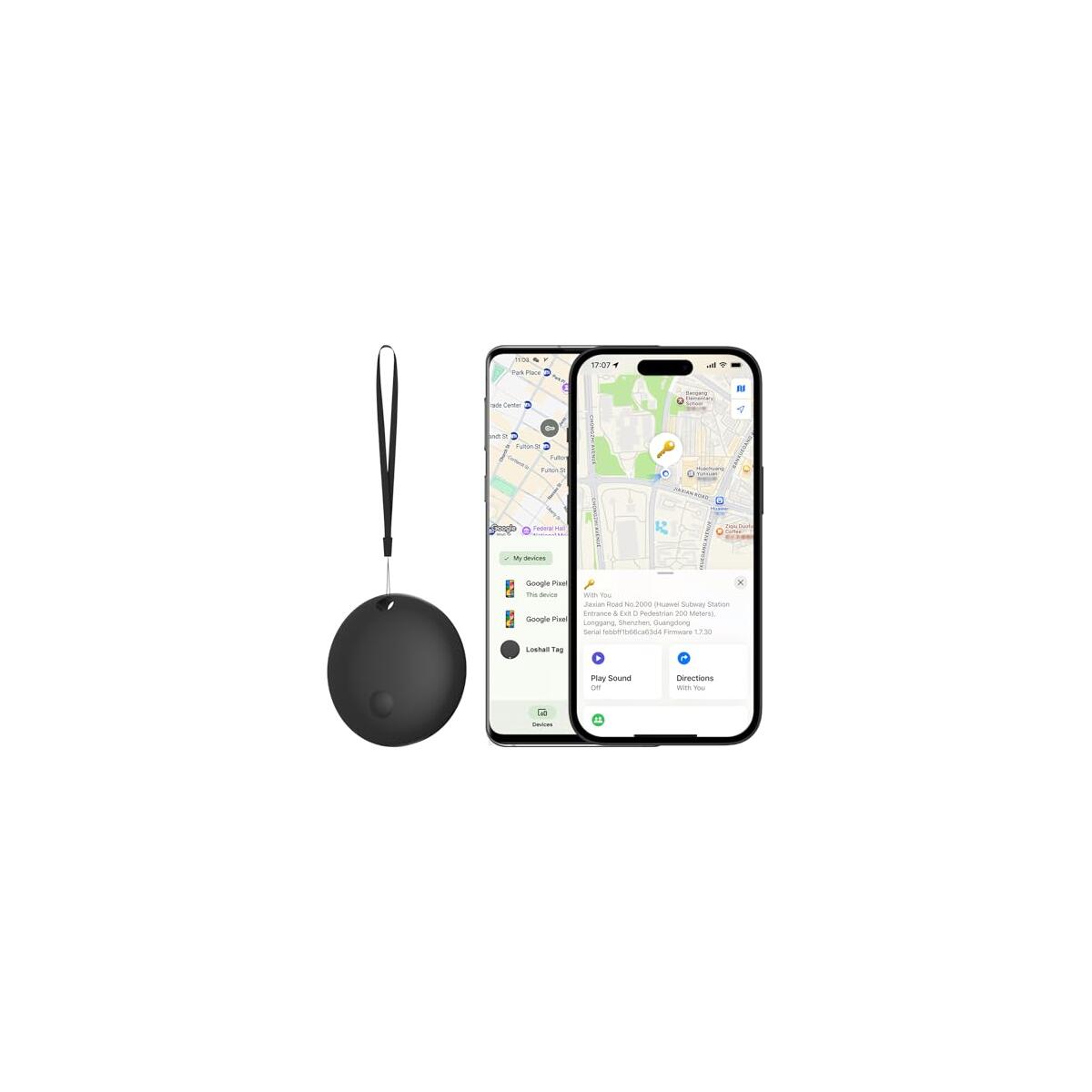 Bluetooth Tracker for iOS or Android - Dual System Key Finder/Backpack Tracking Tag/Item Locator/Luggage Smart Tag/Pet Tracker, Compatible with Apple Find My or Google Find Hub,IP67 Waterproof