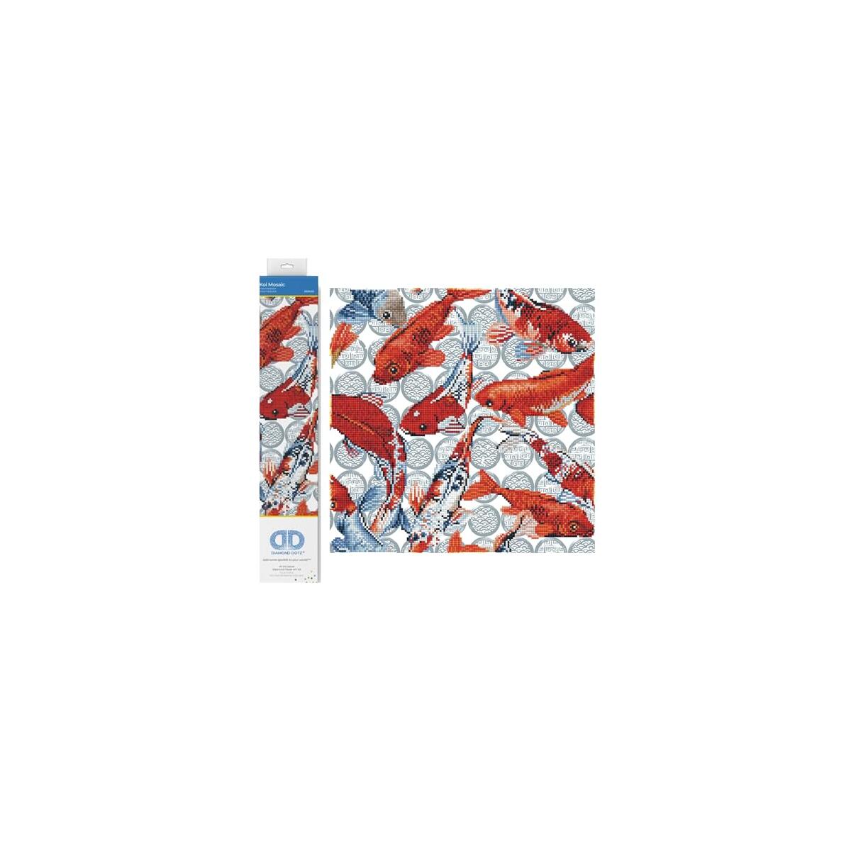 DIAMOND DOTZ Koi Mosaic Fish Diamond Painting Kits for Adults - Diamond Art Kits a Relaxing Creative Craft Kit with Dotz Gems 16.1"x16.1"