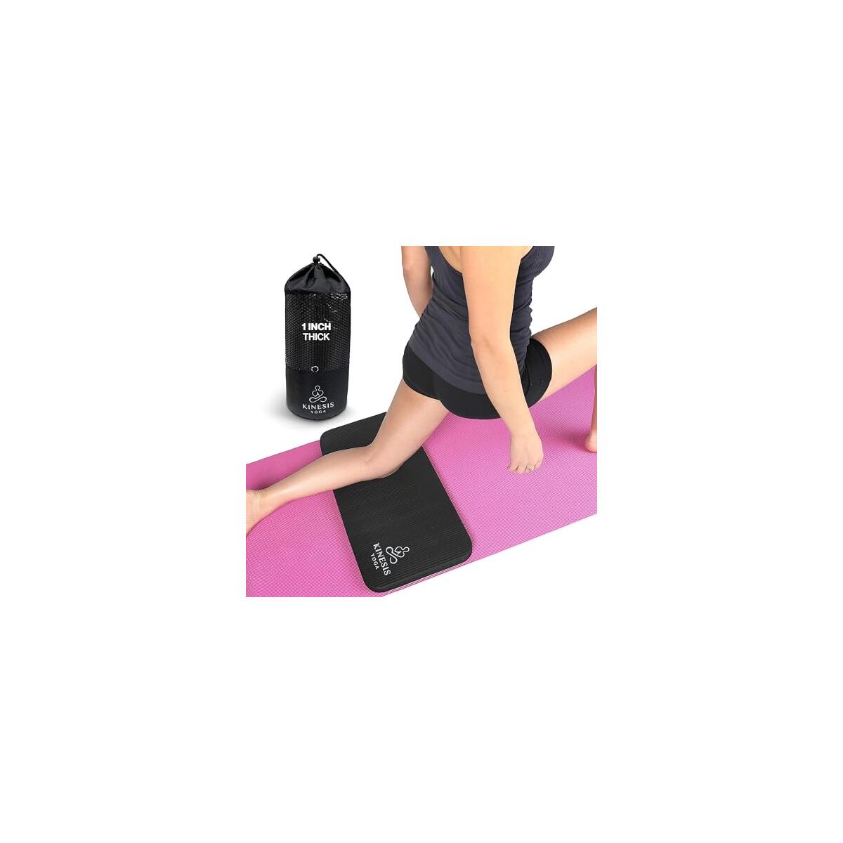 Knee Pad Cushion - Extra Thick 1 inch (25mm) for Pain Free Yoga - Includes Breathable Mesh Bag for Easy Travel and Storage (Does Not Include Yoga Mat)