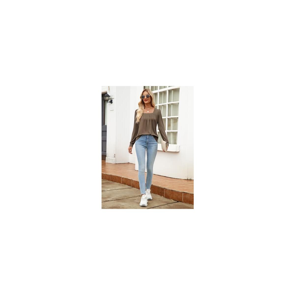 Womens Long Puff Sleeve Tops Fall Dressy Coupon - RebateKey