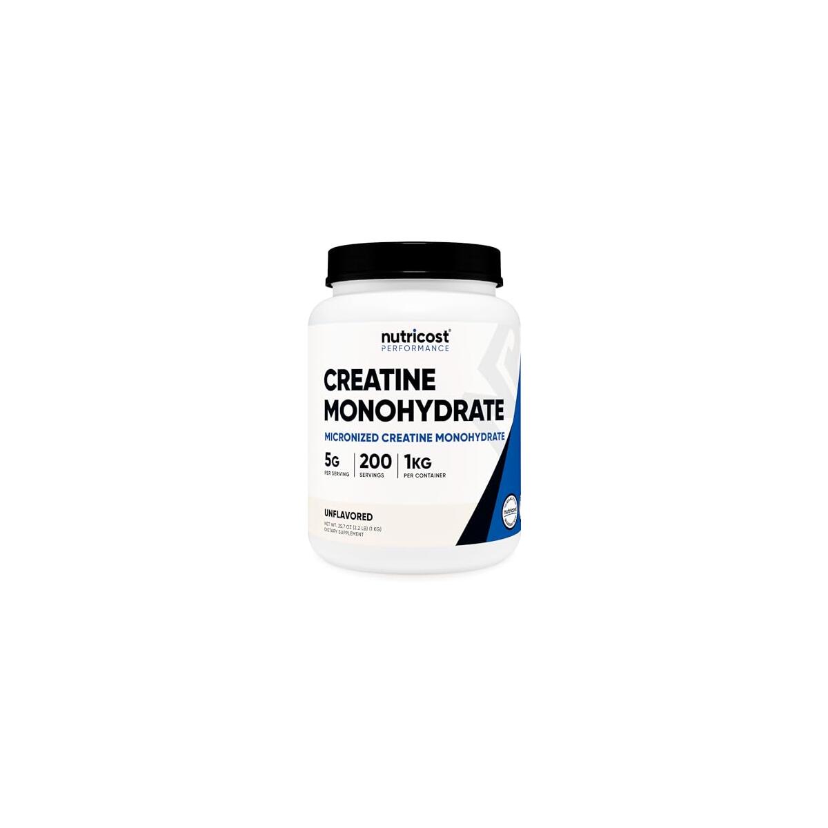 Nutricost Creatine Monohydrate Micronized Powder (1 KG) - Pure Creatine Monohydrate