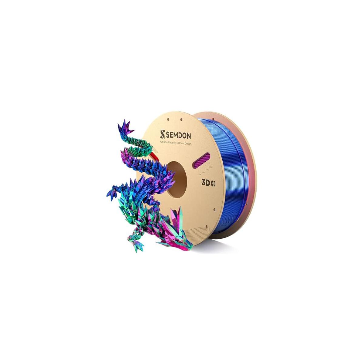 PLA Filament 1.75mm, Tri-Colors Gradient Rainbow Silk PLA Filament &plusmn;0.02mm - Metal 3D Printer Filament for Ender 3 V2, 3D Printer, Lithophane,1KG Spool(2.2lbs), Red/Blue/Green