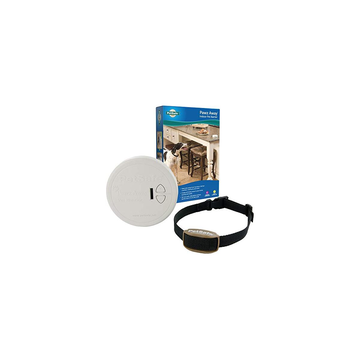 PetSafe Pawz Away Indoor Pet Barrier - Battery-Operated Indoor Invisible Containment Area with Adjustable Compatible Collar - Easy Setup for Furniture Protection