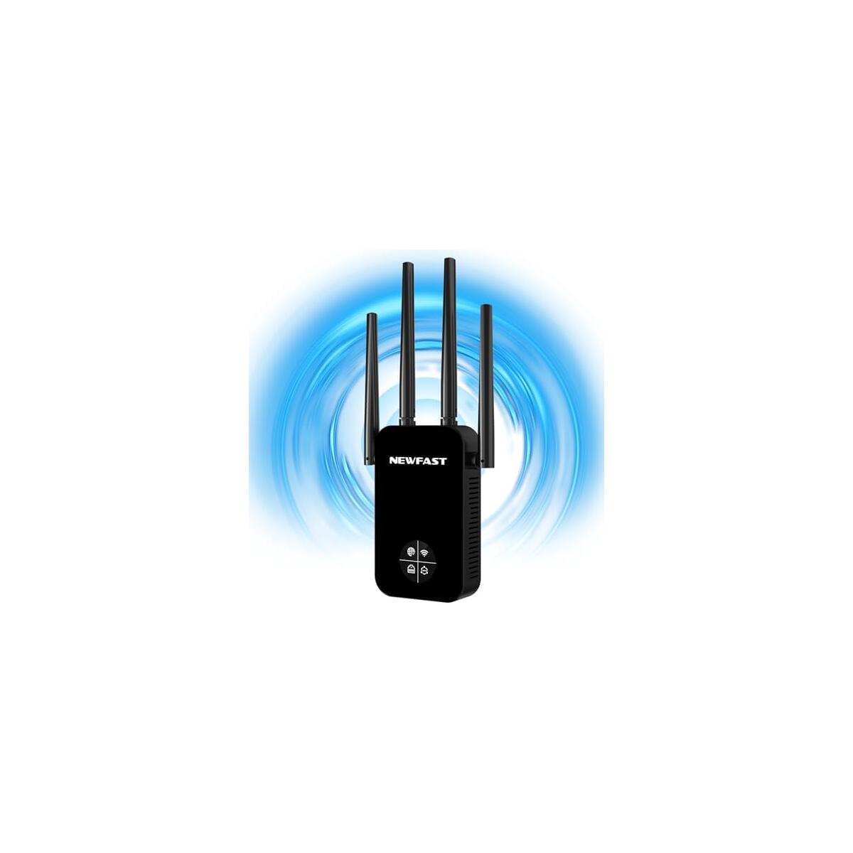 NEWFAST AC1200 WiFi Extender NF-RE523,2026 WiFi Repeater, 1200Mbps Internet Booster,WiFi Extender Signal Booster for Home with Dual Band Antenna,Covers Up to 9800 sq. ft,Compact Design