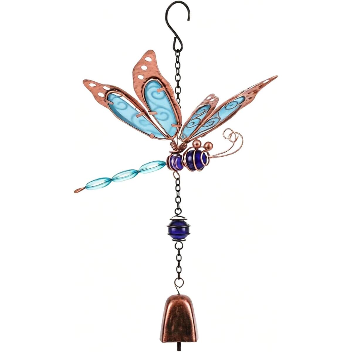 Glow in the Dark Dragonfly Wind Chime with Metal Bell