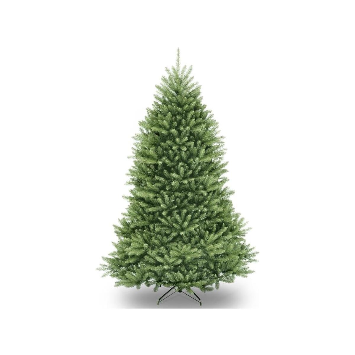 Artificial Christmas Tree, 7.5 ft Premium Unlit Hinged Design, Dense Branches Realistic Holiday Décor​ w/Easy Assembly, Base