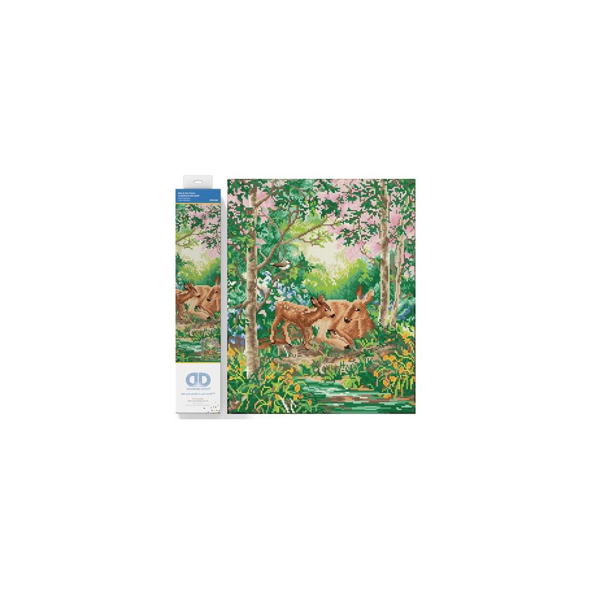 DIAMOND DOTZ Doe & Her Fawn Nature Diamond Painting Kits for Adults - Diamond Art Kits a Relaxing Creative Craft Kit with Dotz Gems 20"x16"