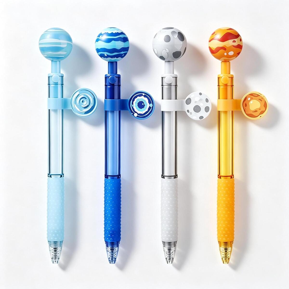 Fidget Spinning Planet Ballpoint Pen Set of 4, 0.5mm