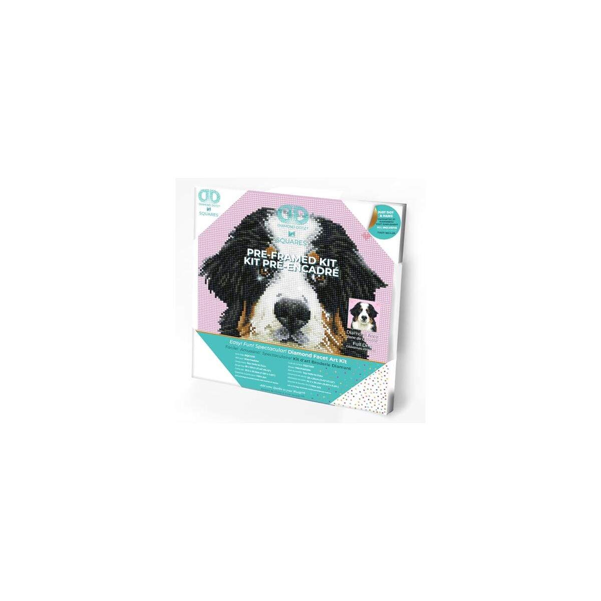 DIAMOND DOTZ Say Hello to Zuzu - Pre-Framed Kit Dog Diamond Painting Kits for Adults - Diamond Art Kits a Relaxing Creative Craft Kit with Dotz Gems 11.4