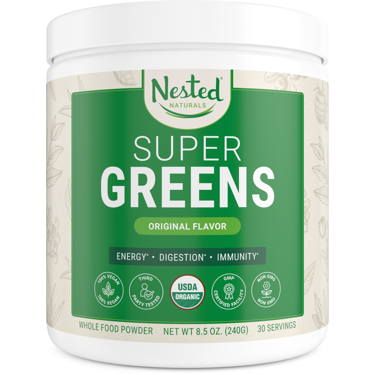 Nested Naturals Super Greens 100 Usda Organic Non Gmo Vegan Supplement Coupon - RebateKey