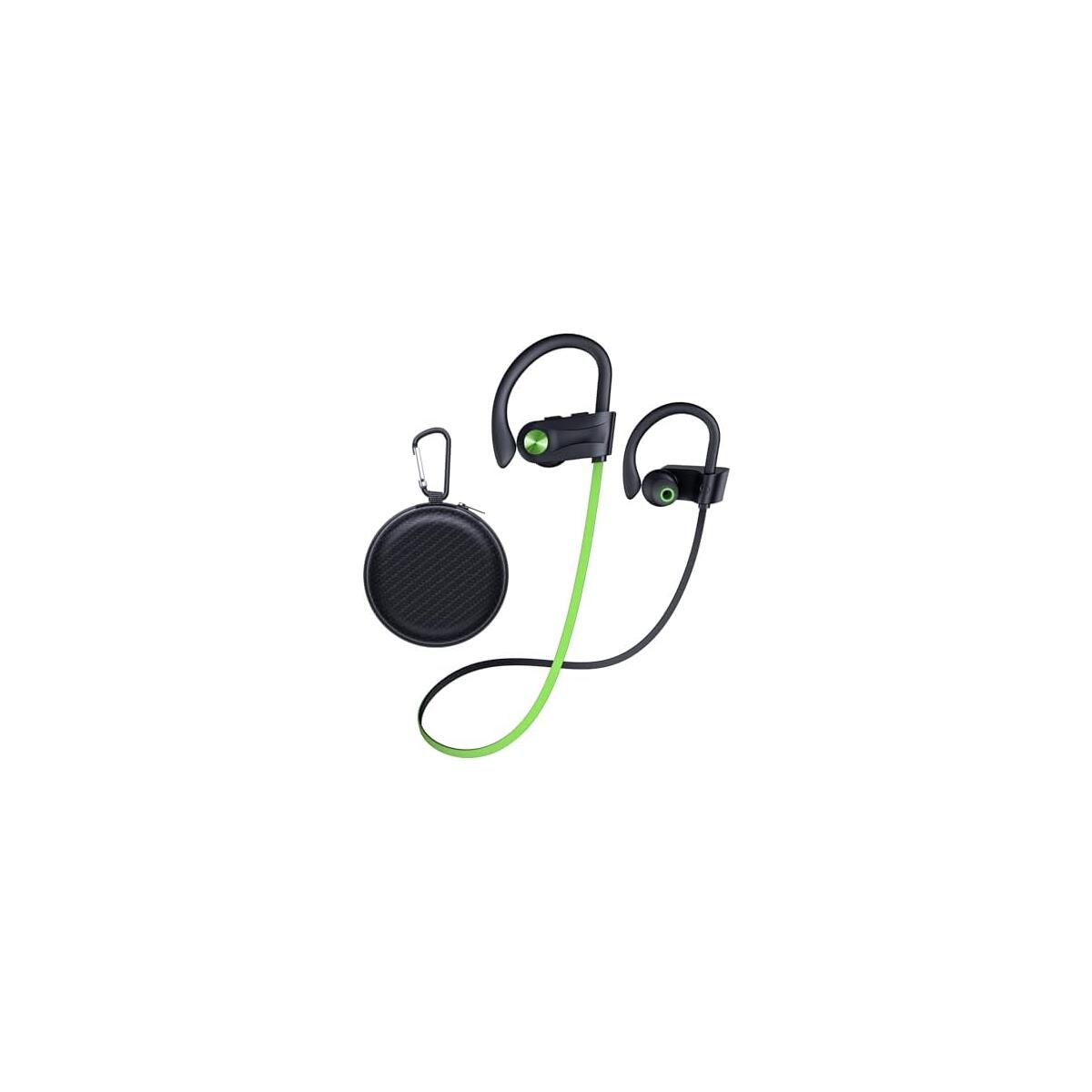 PRIME DAY DEAL! JOYWISE Bluetooth Headphones, Wireless Earbuds IPX7 Waterproof Bluetooth 5.3 Headphones with 16Hrs Playtime Stereo Bass Headsets with Mic Running Headsets with Earhooks for Sports Running Workout