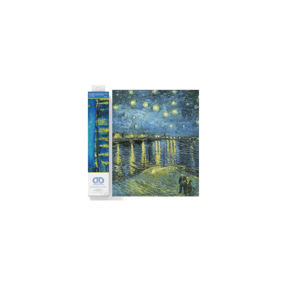 DIAMOND DOTZ Starry Night Over The Rh?ne (apr?s Van Gogh) Diamond Painting Kits for Adults - Diamond Art Kits a Relaxing Creative Craft Kit with Dotz Gems