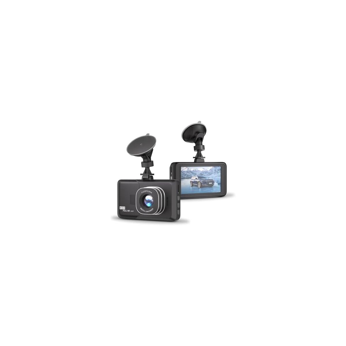 3 Inch 1080p Full HD Dash Cam for Cars, 170 Degree Wide Angle Dashboard Camera with Super Night Vision, 24 Hour Continuous Recording, G-Sensor, Loop Recording and Motion Detection