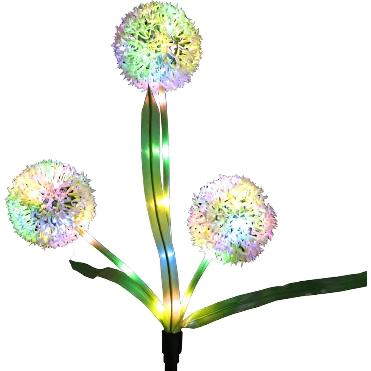 3-Head Allium Flower Solar Garden Stake Lights