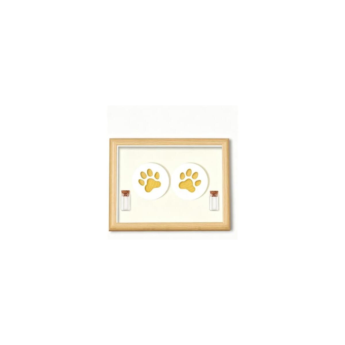 8-Inch Oak-Tone Pet Paw Print Memorial Picture Frame