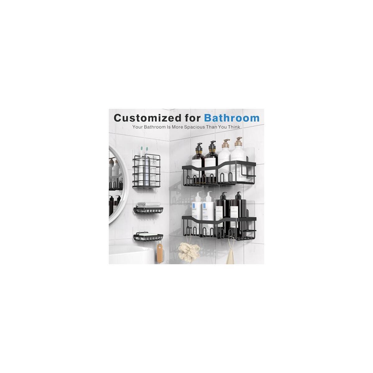 5 Pack Rustproof Stainless Steel Shower Caddy Set Deal - RebateKey